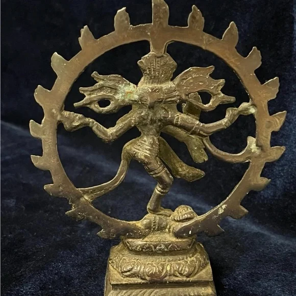 Vintage Bronze Nataraja Dancing Shiva Hindu Statue - Picture 7 of 9